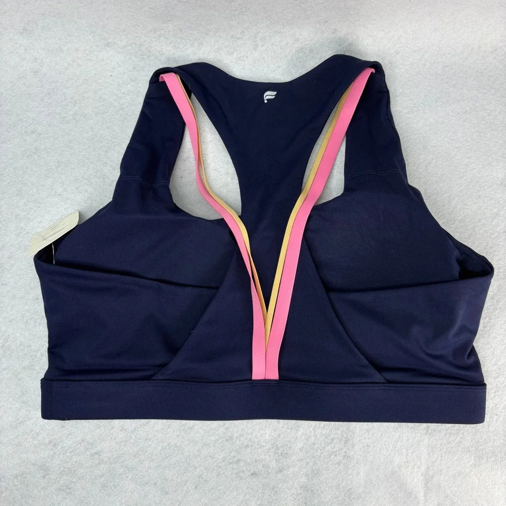 NWT Fabletics Womens XXL/1X Kessler Medium Impact Sports Bra‎ Deep Navy Multi
